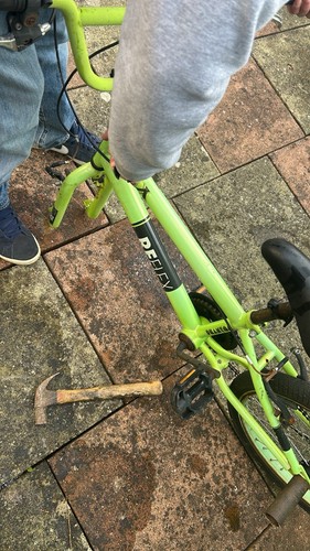 Green bmx needs new tubes - green, bmx,
